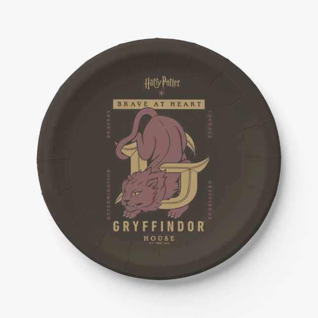 GRYFFINDOR™ House Brave at Heart Paper Plates (Front)