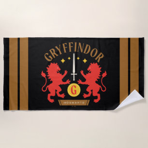 GRYFFINDOR™ House Double Lion Sword Graphic Beach Towel