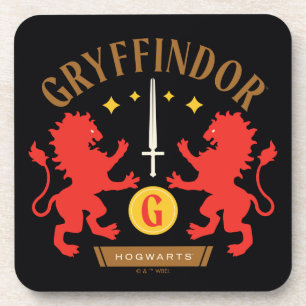 GRYFFINDOR™ House Double Lion Sword Graphic Beverage Coaster