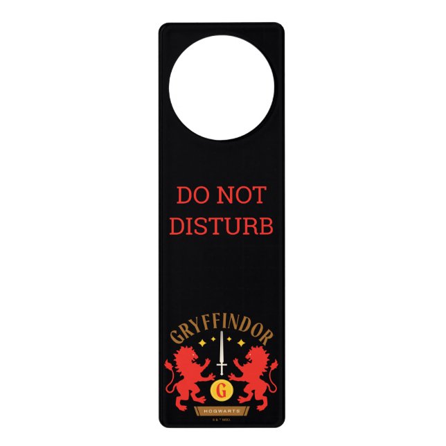 GRYFFINDOR™ House Double Lion Sword Graphic Door Hanger (Front)