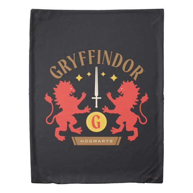 GRYFFINDOR™ House Double Lion Sword Graphic Duvet Cover (Front)