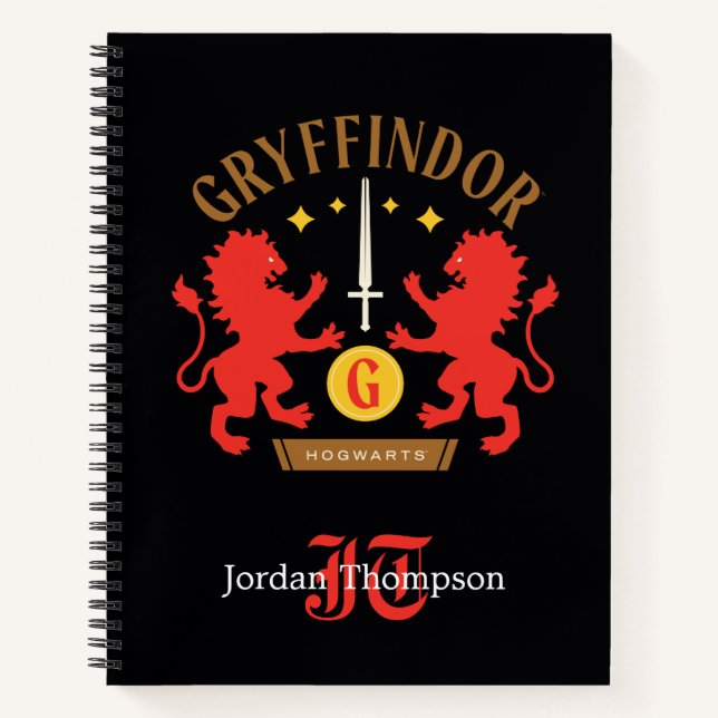 GRYFFINDOR™ House Double Lion Sword Graphic Notebook (Front)