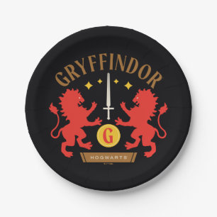 GRYFFINDOR™ House Double Lion Sword Graphic Paper Plates