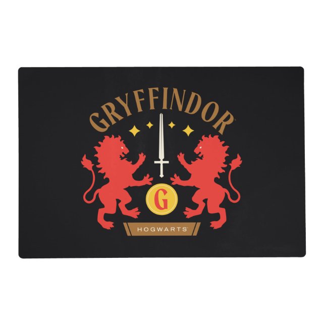 GRYFFINDOR™ House Double Lion Sword Graphic Placemat (Front)