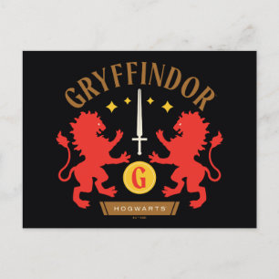 GRYFFINDOR™ House Double Lion Sword Graphic Postcard