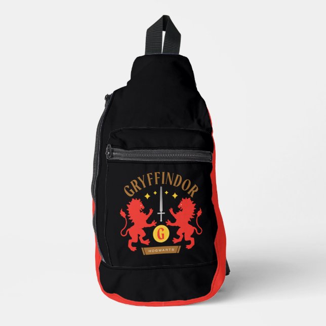 GRYFFINDOR™ House Double Lion Sword Graphic Sling Bag (Front)