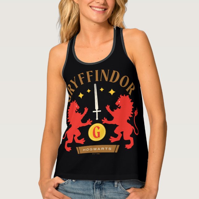 GRYFFINDOR™ House Double Lion Sword Graphic Tank Top (Front)