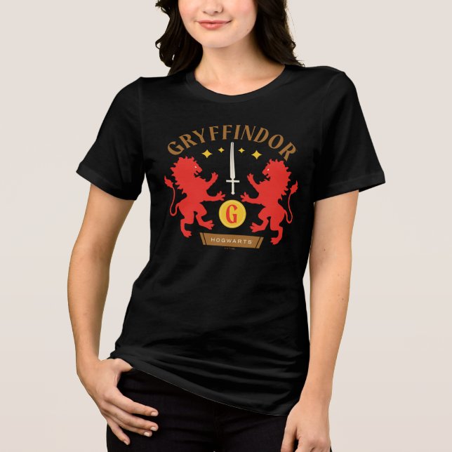 GRYFFINDOR™ House Double Lion Sword Graphic Tri-Blend Shirt (Front)