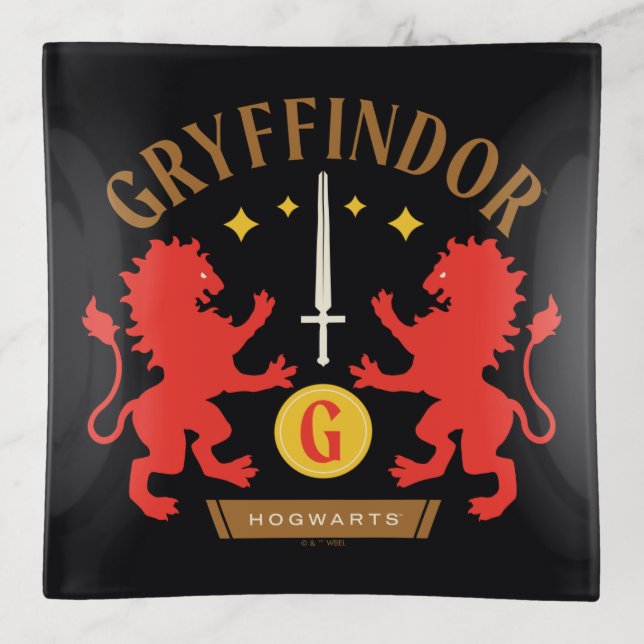 GRYFFINDOR™ House Double Lion Sword Graphic Trinket Tray (Front)