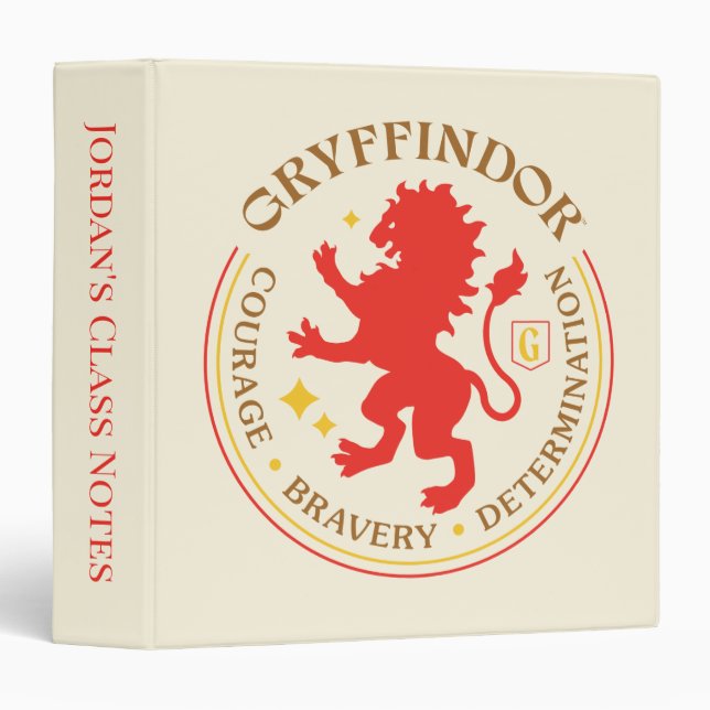 GRYFFINDOR™ Red Lion House Pride Badge 3 Ring Binder (Front/Spine)