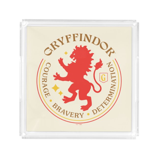 GRYFFINDOR™ Red Lion House Pride Badge Acrylic Tray (Front)