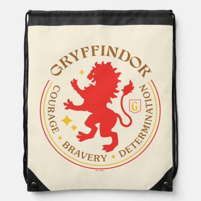 GRYFFINDOR™ Red Lion House Pride Badge Drawstring Bag (Front)