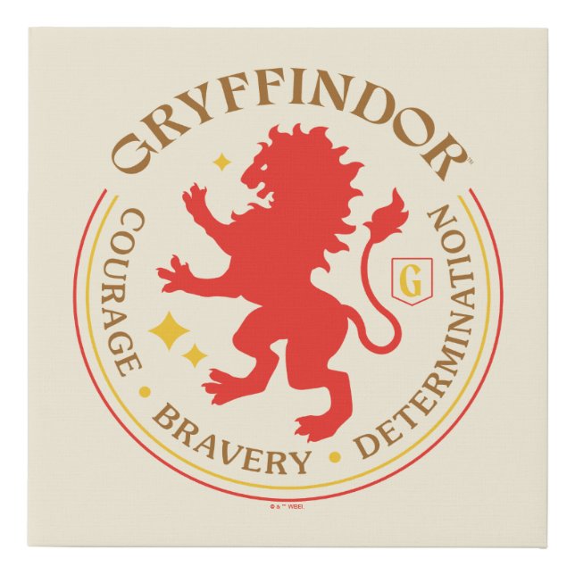 GRYFFINDOR™ Red Lion House Pride Badge Faux Canvas Print (Front)