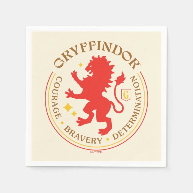 GRYFFINDOR™ Red Lion House Pride Badge Napkins (Front)