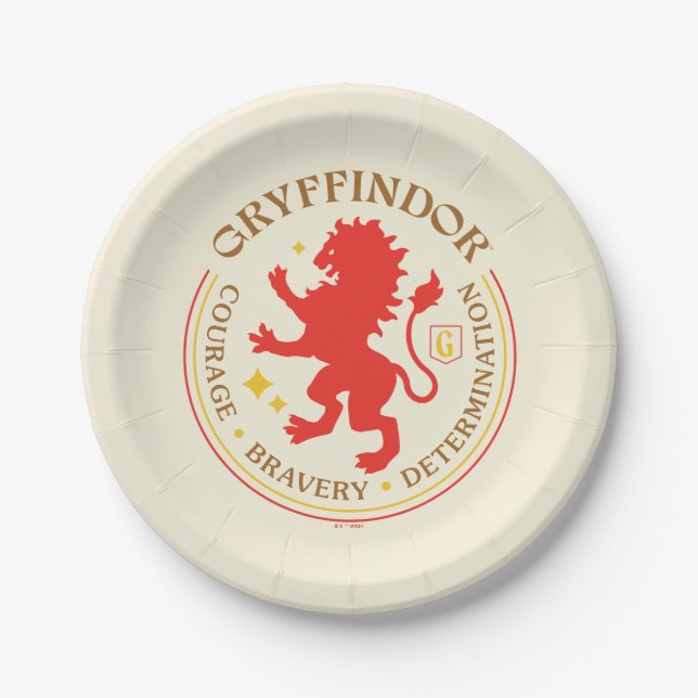 GRYFFINDOR™ Red Lion House Pride Badge Paper Plates (Front)