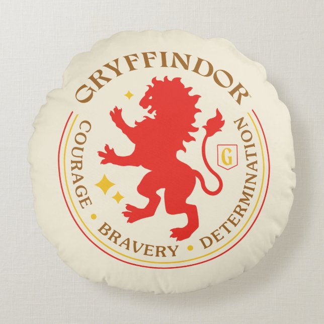 GRYFFINDOR™ Red Lion House Pride Badge Round Pillow (Front)