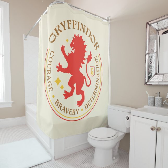 GRYFFINDOR™ Red Lion House Pride Badge Shower Curtain (In Situ)