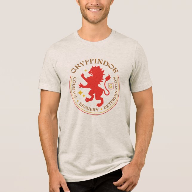 GRYFFINDOR™ Red Lion House Pride Badge Tri-Blend Shirt (Front)