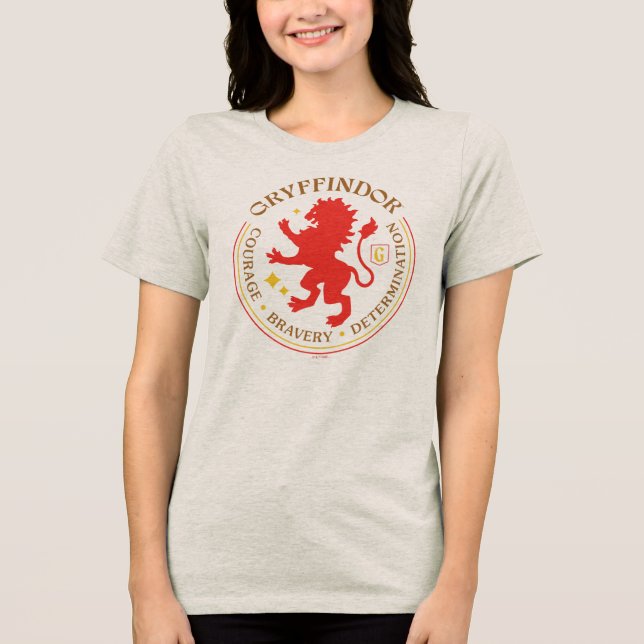 GRYFFINDOR™ Red Lion House Pride Badge Tri-Blend Shirt (Front)