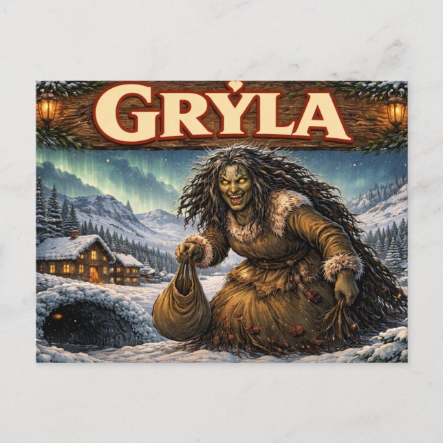 Gryla Icelandic yule lad postcard (Front)