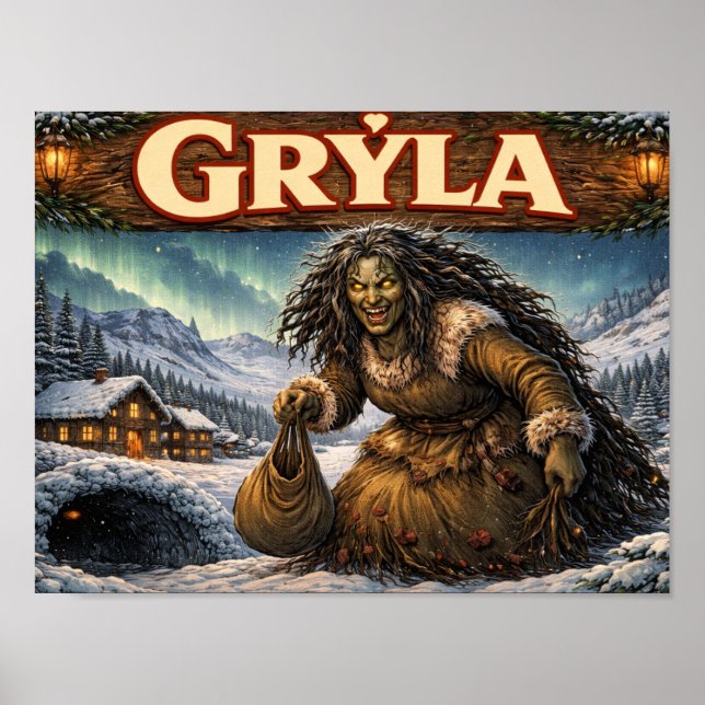 Gryla Icelandic yule lad poster (Front)