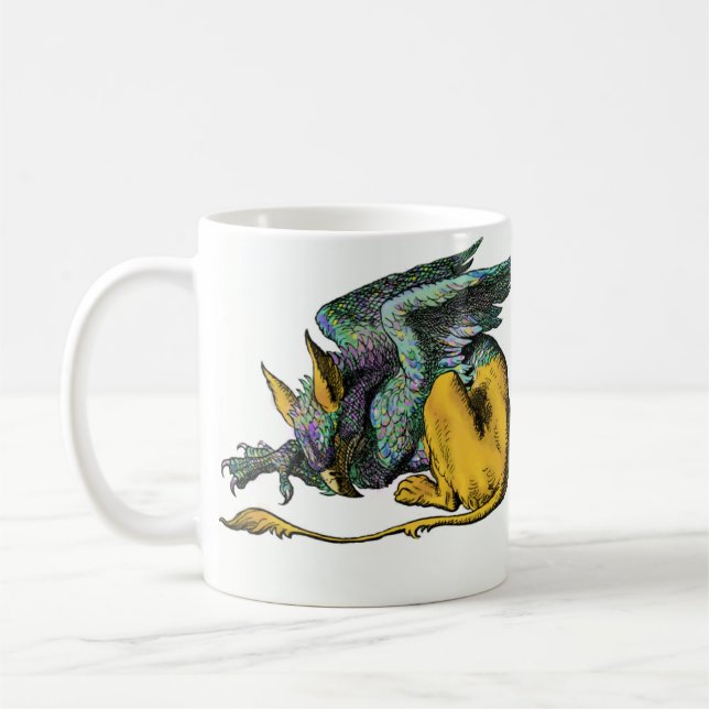 Gryphon  - Blue: Coffee Mug (Left)