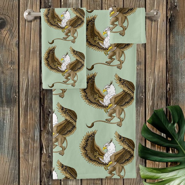 Gryphon Fantasy Griffin Mythology  Bath Towel Set (Creator Uploaded)