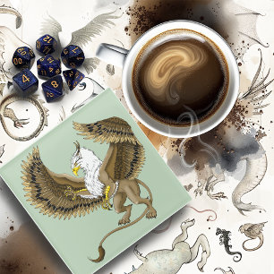 Gryphon Fantasy Griffin Mythology Glass Coaster
