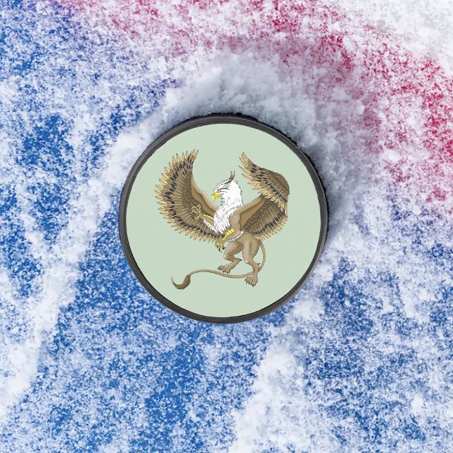Gryphon Fantasy Griffin Mythology  Hockey Puck (Creator Uploaded)