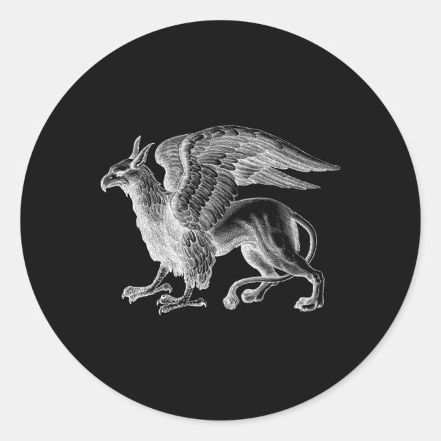 Gryphon Griffin Mythological Creature Bird Lion Gr Classic Round Sticker (Front)