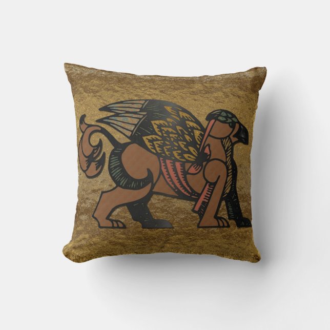 Gryphon New Age Mythology Throw Pillow (Front)