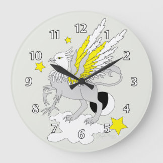 Gryphon or Griffin Yellow Large Clock