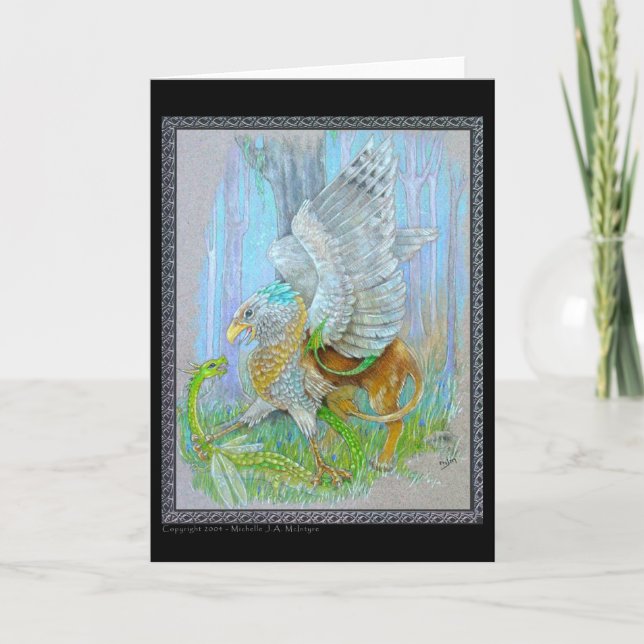 Gryphon & the Fairy Dragon Card (Front)