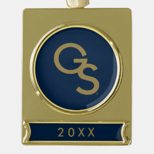 GS Athletic Mark Gold Plated Banner Ornament