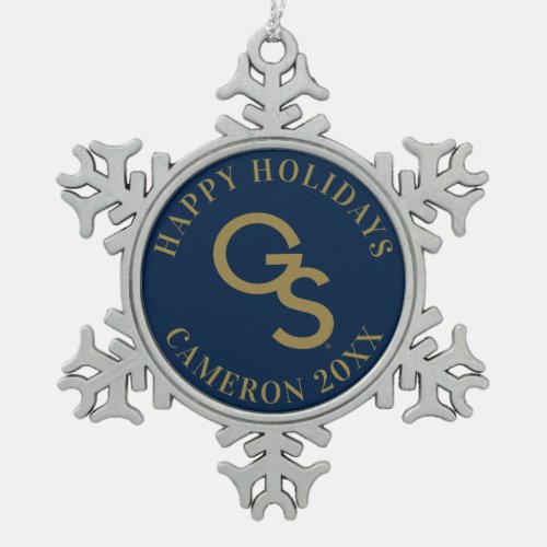 GS Athletic Mark Snowflake Pewter Christmas Ornament