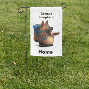 GS backpacker german shepherd home Garden Flag