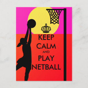 GS Keep Calm and Play Netball Quote Postcard