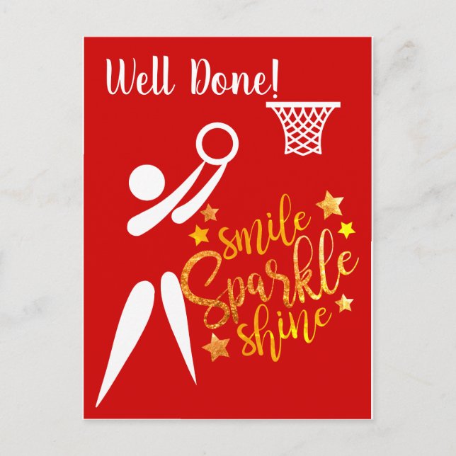 GS Player Themed Well Done Netball Postcard (Front)