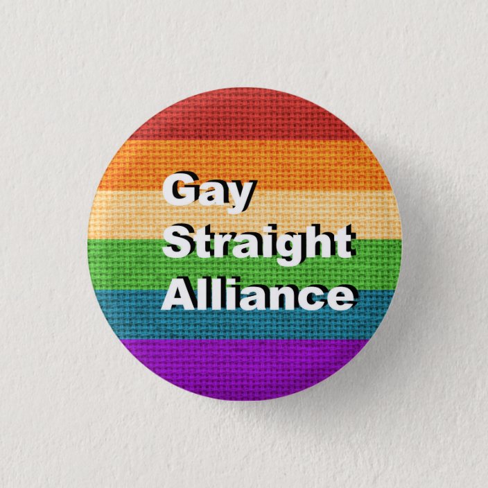 Gsa Gay Straight Alliance Ally Button Pin