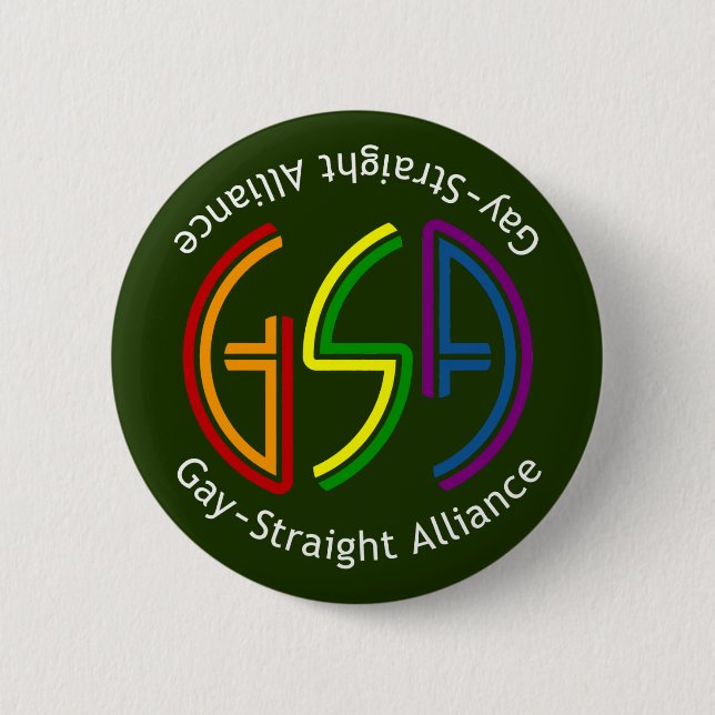 GSA Neon Round Dark Button (Front)
