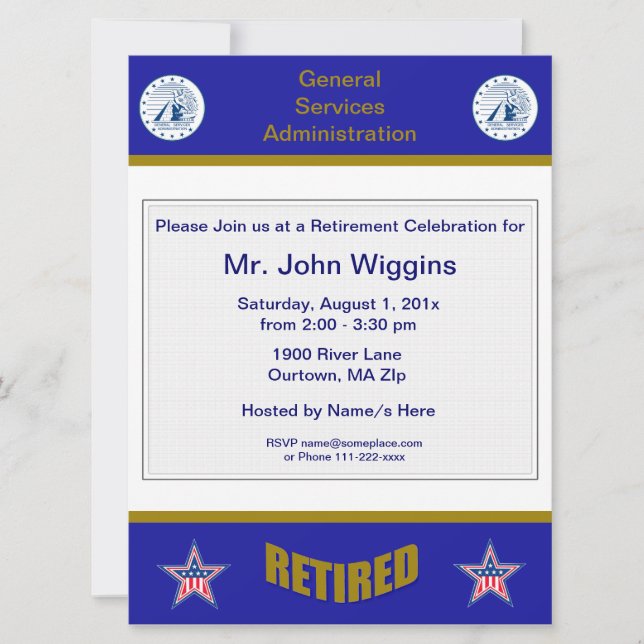 GSA Retirement Invitation (Front)