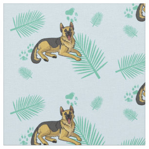 gsd blue palms fabric