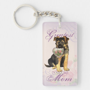 GSD Heart Mom Keychain