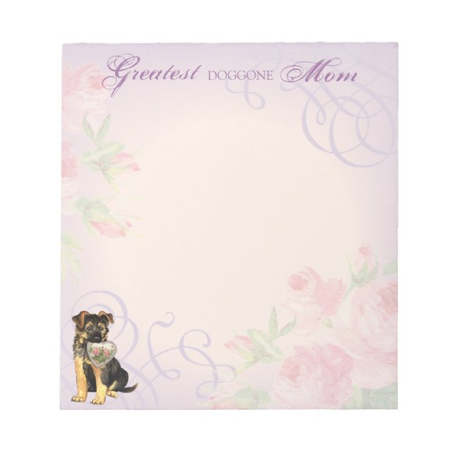 GSD Heart Mom Notepad (Front)