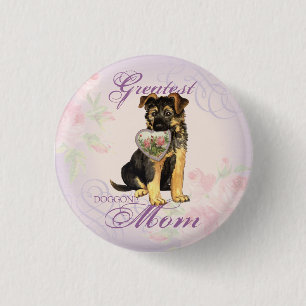 GSD Heart Mom Pinback Button