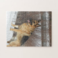 Odog German Shepherd Winter Day Snow 38 Jigsaw Puzzle by Peek