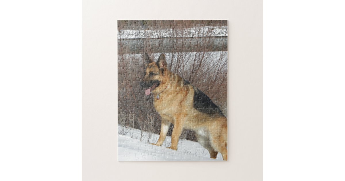 Odog German Shepherd Winter Day Snow 38 Jigsaw Puzzle by Peek