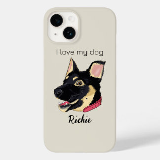 GSD Puppy Illustration Monogram Dog Lover Gift Case-Mate iPhone 14 Case