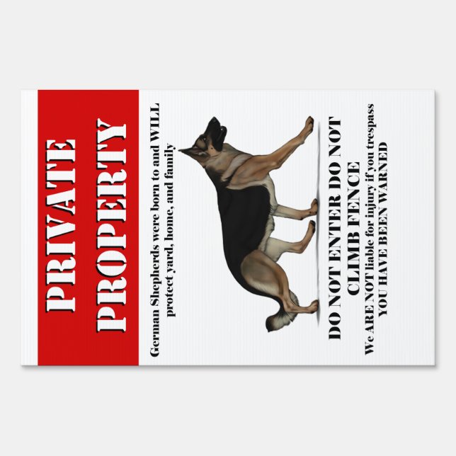 GSD Warning Sign (Back)