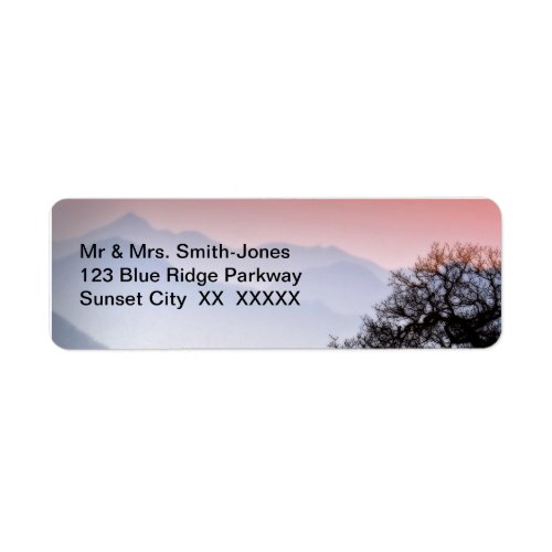 GSMNP Sunset Blue Ridge Parkway Travel Photography Label